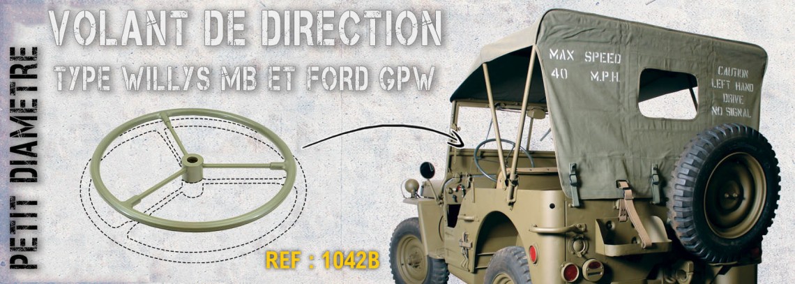 Volant de direction pour Jeep Willys MB petit diamètre