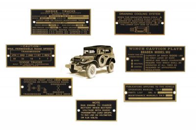 PLAQUES LAITON DODGE WC 57